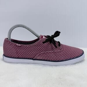 Keds Champion Burgundy White Polka Dot Sneakers Women’s Size 8